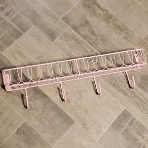 None Accents - Cotton Candy Pink Metal Hook Wall Shelf None Accents - Cotton Candy Pink Metal Hook Wall Shelf
